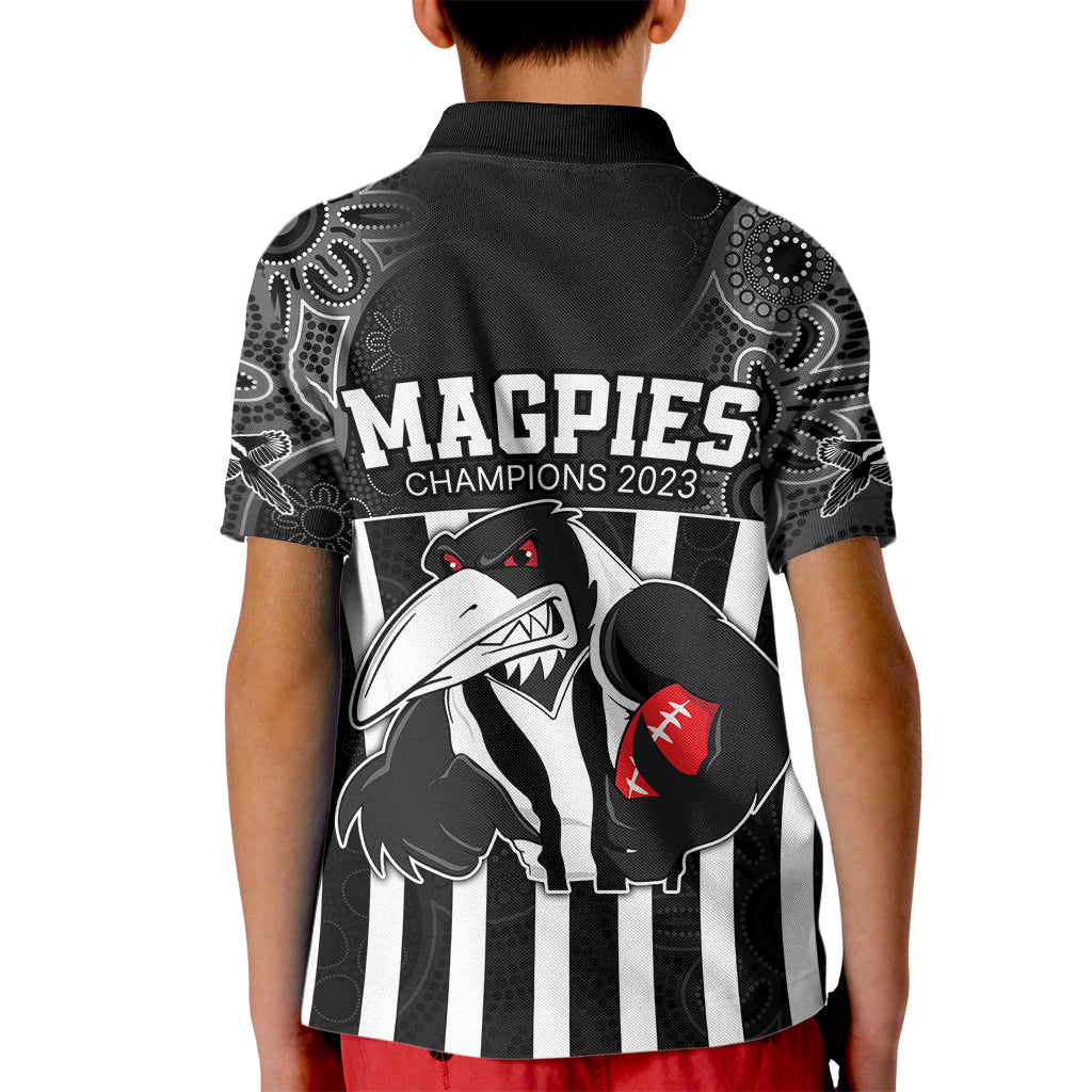 afl-magpies-champions-2023-kid-polo-shirt-proud-collingwood-aboriginal-vibe