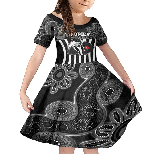 afl-magpies-champions-2023-kid-short-sleeve-dress-proud-collingwood-aboriginal-vibe