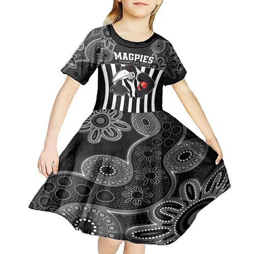 afl-magpies-champions-2023-kid-short-sleeve-dress-proud-collingwood-aboriginal-vibe