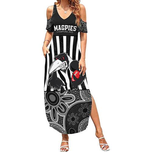 afl-magpies-champions-2023-summer-maxi-dress-proud-collingwood-aboriginal-vibe