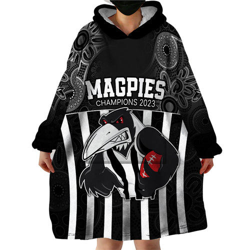 afl-magpies-champions-2023-wearable-blanket-hoodie-proud-collingwood-aboriginal-vibe