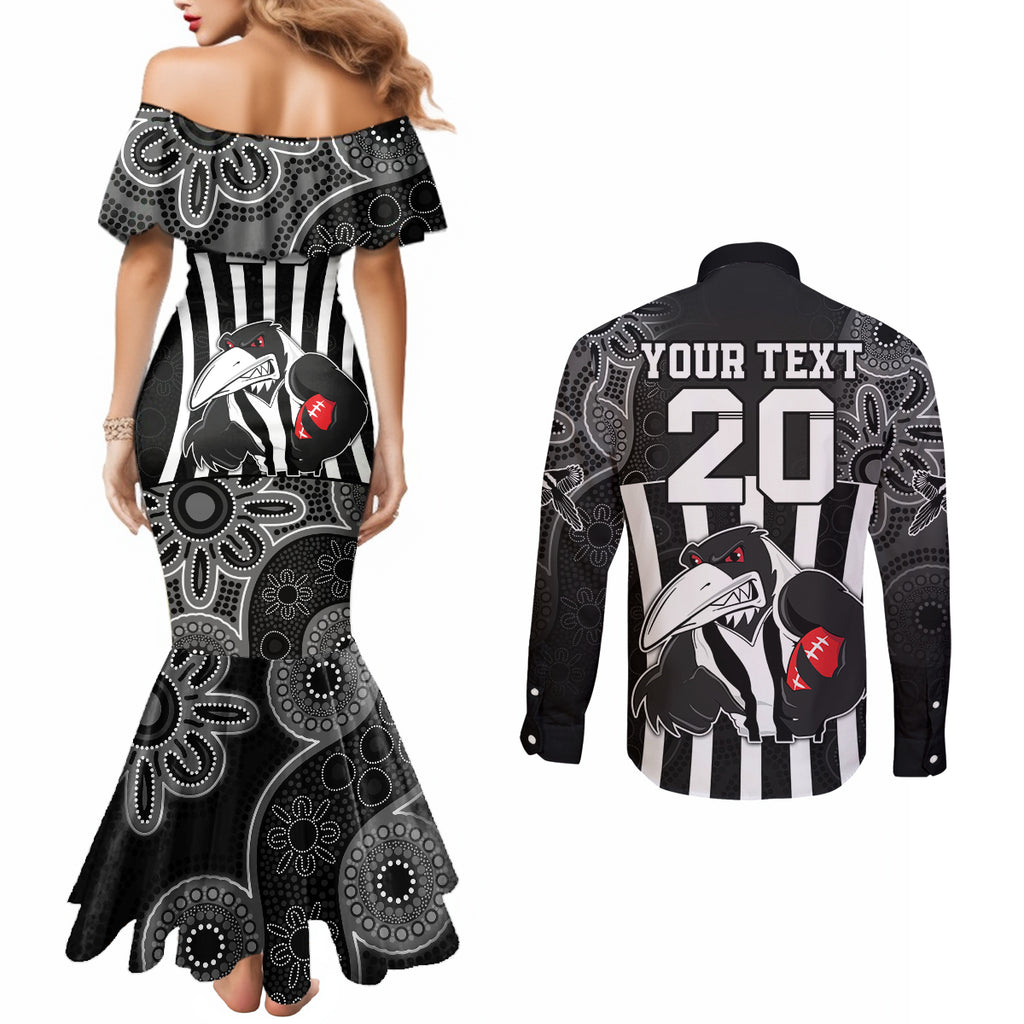 custom-afl-magpies-champions-2023-couples-matching-mermaid-dress-and-long-sleeve-button-shirts-proud-collingwood-aboriginal-vibe