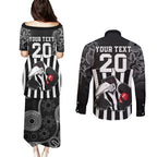 custom-afl-magpies-champions-2023-couples-matching-puletasi-dress-and-long-sleeve-button-shirts-proud-collingwood-aboriginal-vibe