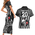 custom-afl-magpies-champions-2023-couples-matching-short-sleeve-bodycon-dress-and-hawaiian-shirt-proud-collingwood-aboriginal-vibe