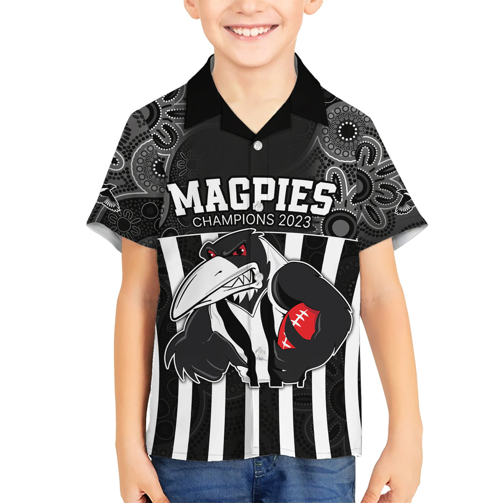 custom-afl-magpies-champions-2023-hawaiian-shirt-proud-collingwood-aboriginal-vibe