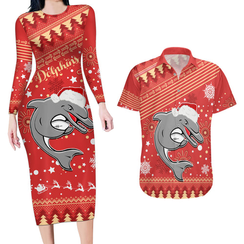 custom-dolphins-rugby-couples-matching-long-sleeve-bodycon-dress-and-hawaiian-shirt-chirstmas-vibe-2023