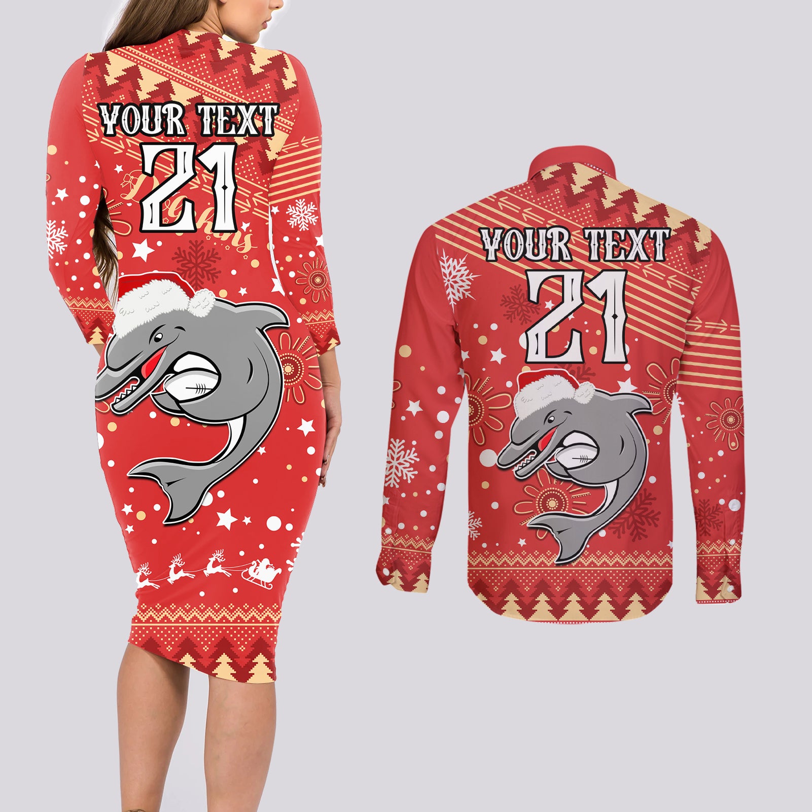 custom-dolphins-rugby-couples-matching-long-sleeve-bodycon-dress-and-long-sleeve-button-shirt-chirstmas-vibe-2023