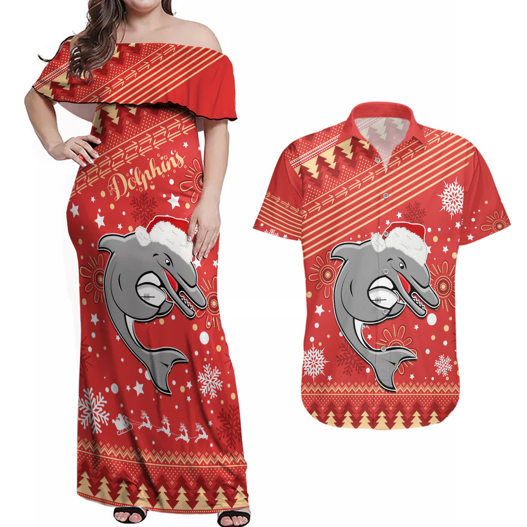 custom-dolphins-rugby-couples-matching-off-shoulder-maxi-dress-and-hawaiian-shirt-chirstmas-vibe-2023