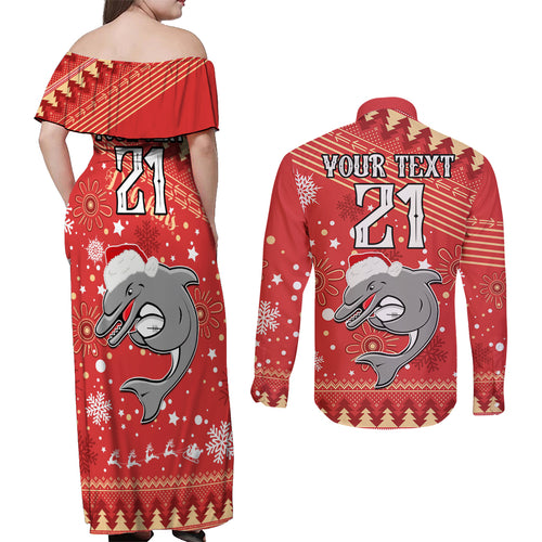 custom-dolphins-rugby-couples-matching-off-shoulder-maxi-dress-and-long-sleeve-button-shirt-chirstmas-vibe-2023