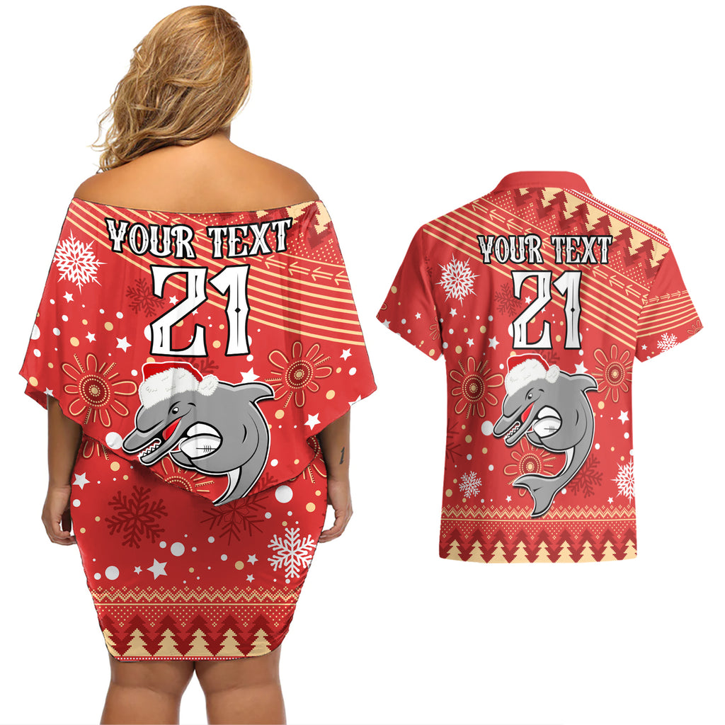 custom-dolphins-rugby-couples-matching-off-shoulder-short-dress-and-hawaiian-shirt-chirstmas-vibe-2023