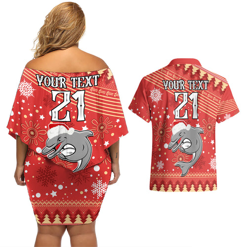 custom-dolphins-rugby-couples-matching-off-shoulder-short-dress-and-hawaiian-shirt-chirstmas-vibe-2023