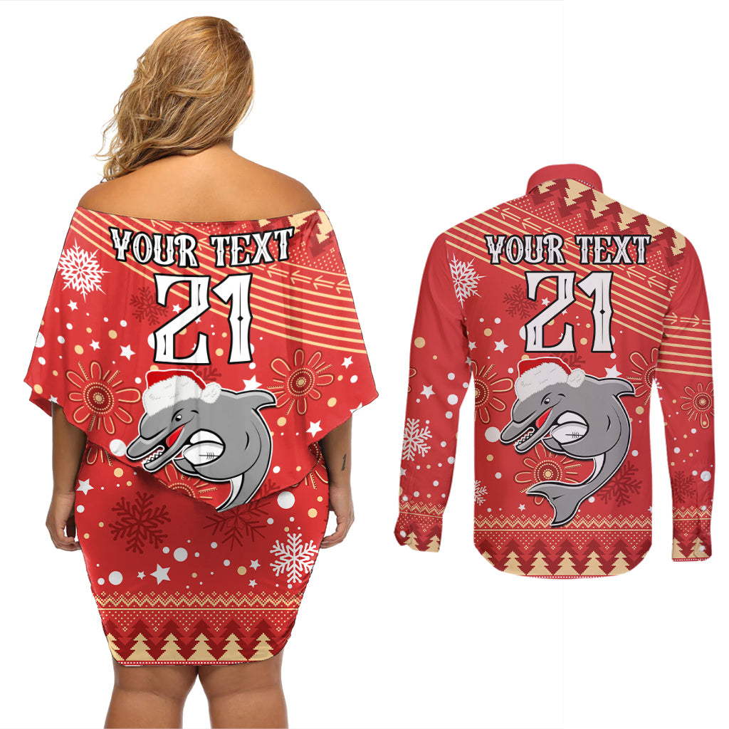 custom-dolphins-rugby-couples-matching-off-shoulder-short-dress-and-long-sleeve-button-shirt-chirstmas-vibe-2023