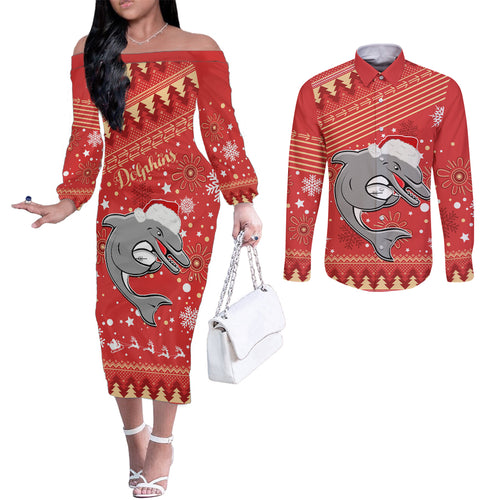custom-dolphins-rugby-couples-matching-off-the-shoulder-long-sleeve-dress-and-long-sleeve-button-shirt-chirstmas-vibe-2023