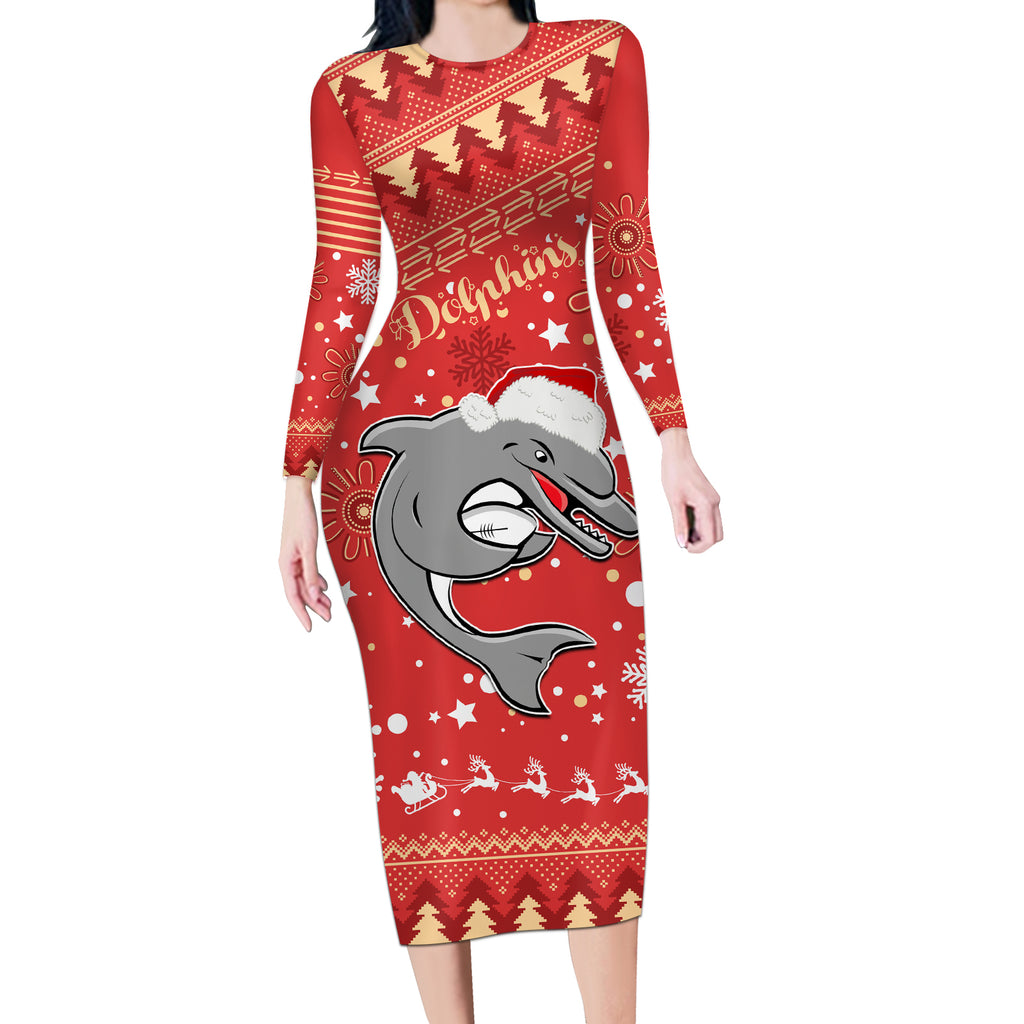 custom-dolphins-rugby-long-sleeve-bodycon-dress-chirstmas-vibe-2023