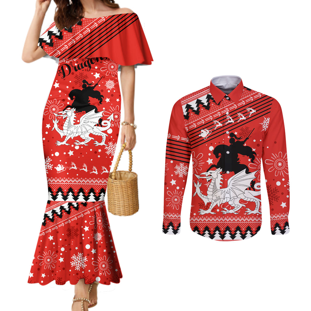 custom-dragons-rugby-couples-matching-mermaid-dress-and-long-sleeve-button-shirt-chirstmas-vibe-2023