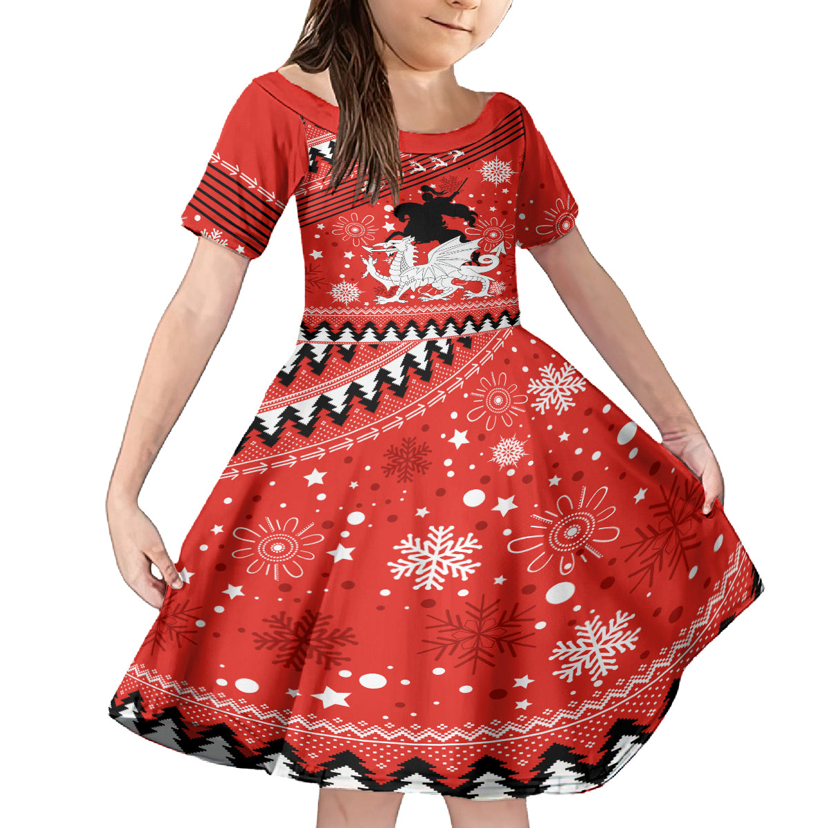 custom-dragons-rugby-kid-short-sleeve-dress-chirstmas-vibe-2023
