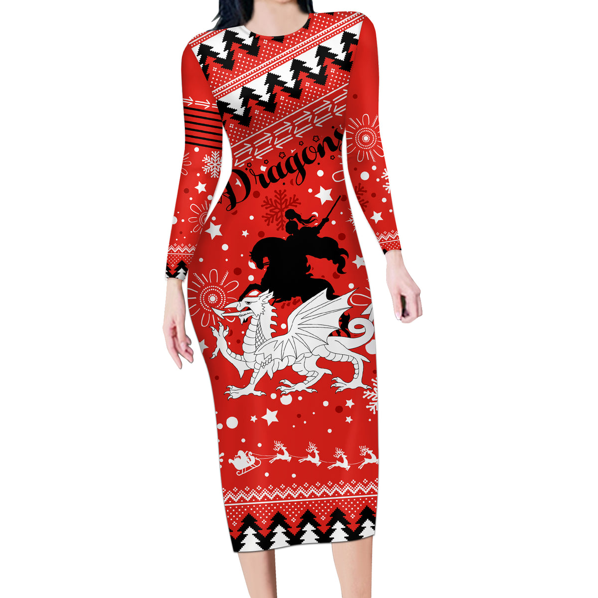 custom-dragons-rugby-long-sleeve-bodycon-dress-chirstmas-vibe-2023