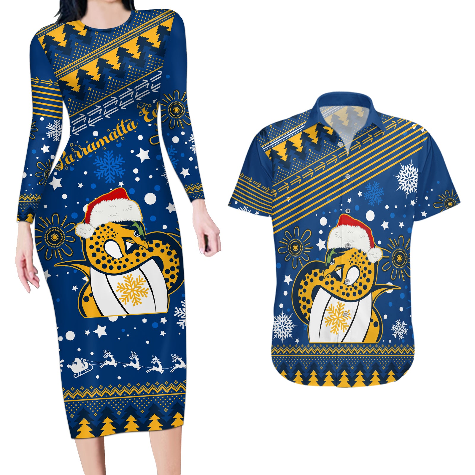 custom-eels-rugby-couples-matching-long-sleeve-bodycon-dress-and-hawaiian-shirt-chirstmas-vibe-2023