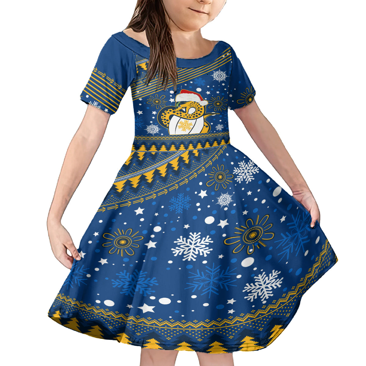 custom-eels-rugby-kid-short-sleeve-dress-chirstmas-vibe-2023