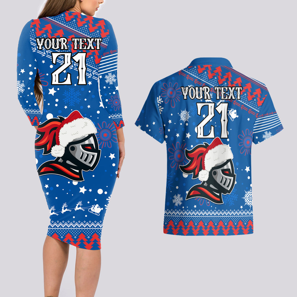 custom-knights-rugby-couples-matching-long-sleeve-bodycon-dress-and-hawaiian-shirt-chirstmas-vibe-2023