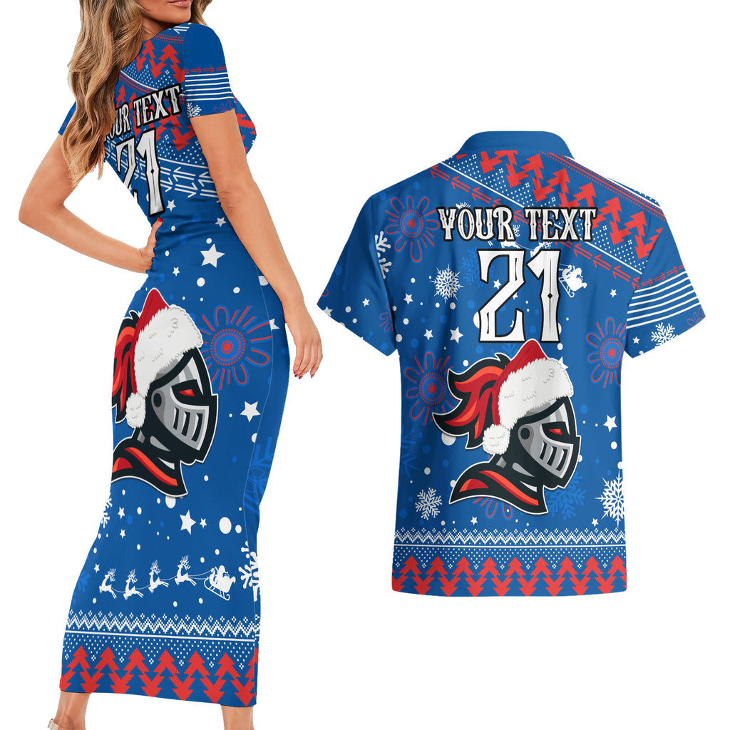 custom-knights-rugby-couples-matching-short-sleeve-bodycon-dress-and-hawaiian-shirt-chirstmas-vibe-2023