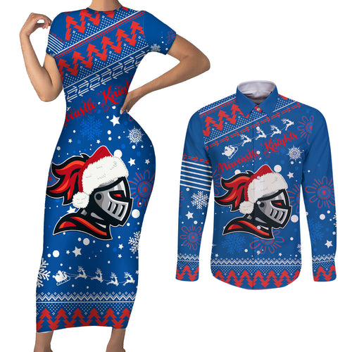 custom-knights-rugby-couples-matching-short-sleeve-bodycon-dress-and-long-sleeve-button-shirt-chirstmas-vibe-2023
