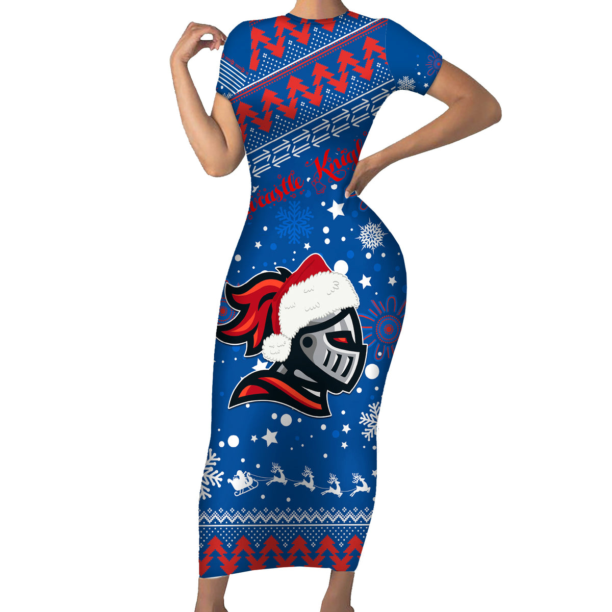 custom-knights-rugby-short-sleeve-bodycon-dress-chirstmas-vibe-2023