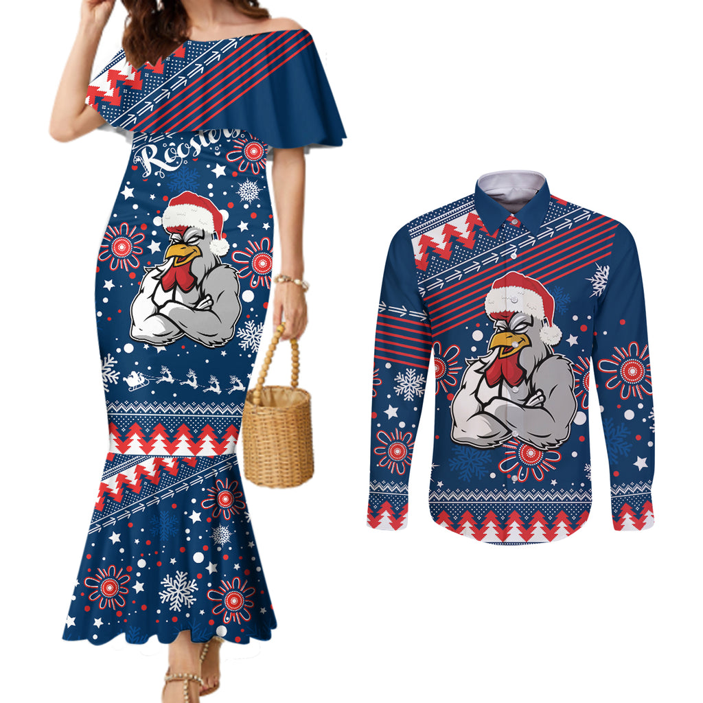 custom-roosters-rugby-couples-matching-mermaid-dress-and-long-sleeve-button-shirt-chirstmas-vibe-2023