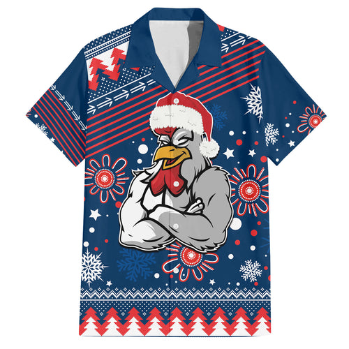 custom-roosters-rugby-family-matching-off-shoulder-short-dress-and-hawaiian-shirt-chirstmas-vibe-2023