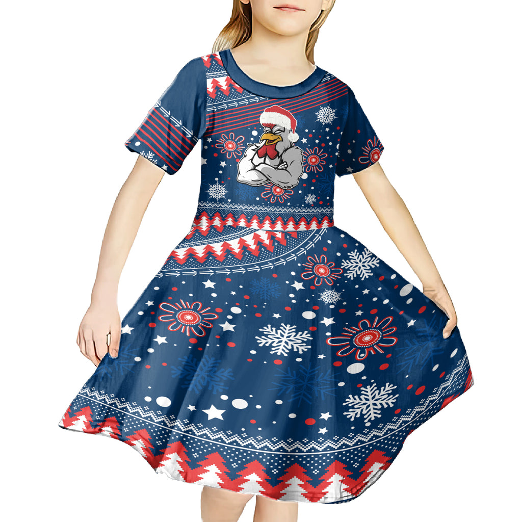 custom-roosters-rugby-kid-short-sleeve-dress-chirstmas-vibe-2023