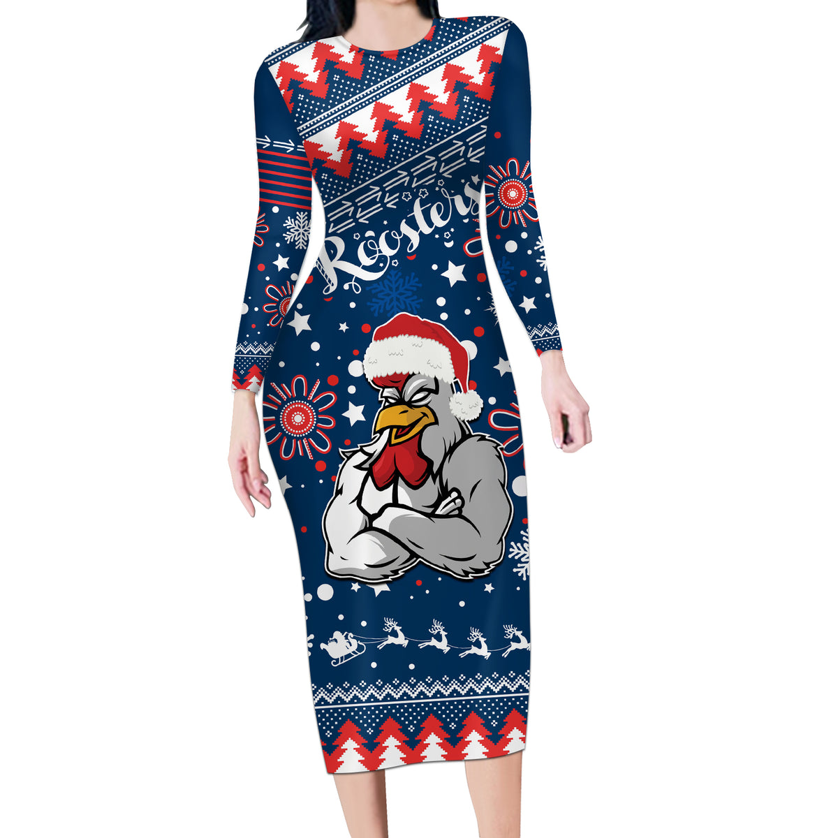 custom-roosters-rugby-long-sleeve-bodycon-dress-chirstmas-vibe-2023