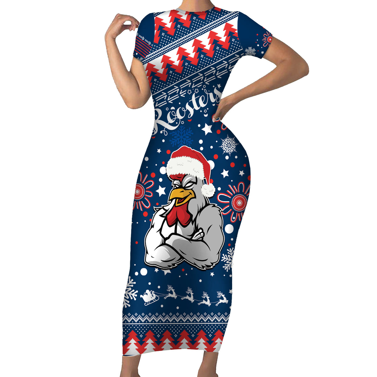custom-roosters-rugby-short-sleeve-bodycon-dress-chirstmas-vibe-2023