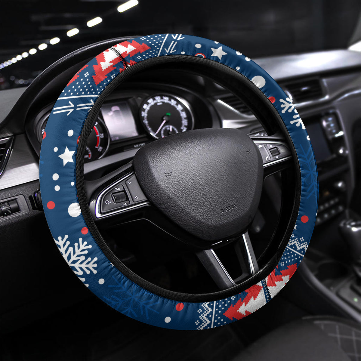 Roosters Rugby Steering Wheel Cover Chirstmas Vibe 2023