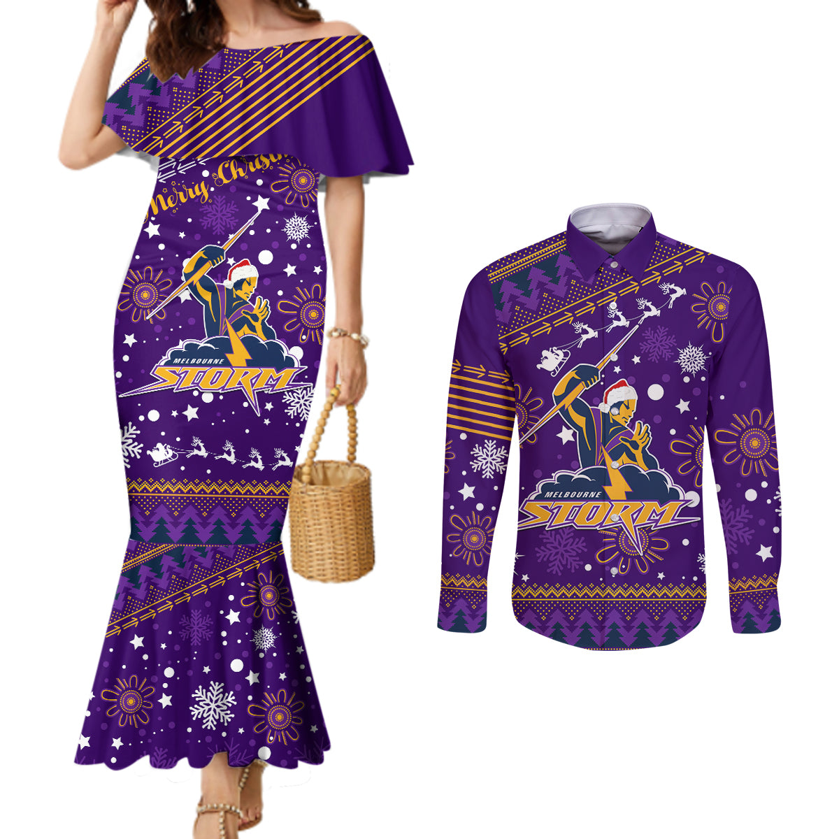 custom-storm-rugby-couples-matching-mermaid-dress-and-long-sleeve-button-shirt-chirstmas-vibe-2023