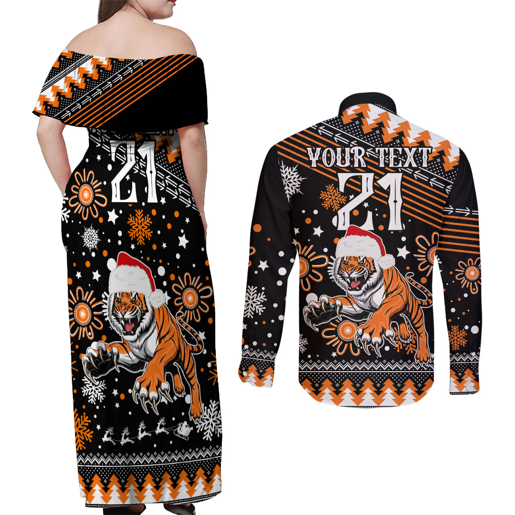 custom-tigers-rugby-couples-matching-off-shoulder-maxi-dress-and-long-sleeve-button-shirt-chirstmas-vibe-2023