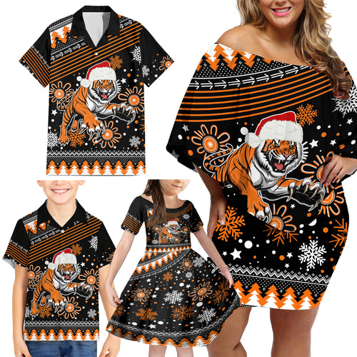custom-tigers-rugby-family-matching-off-shoulder-short-dress-and-hawaiian-shirt-chirstmas-vibe-2023