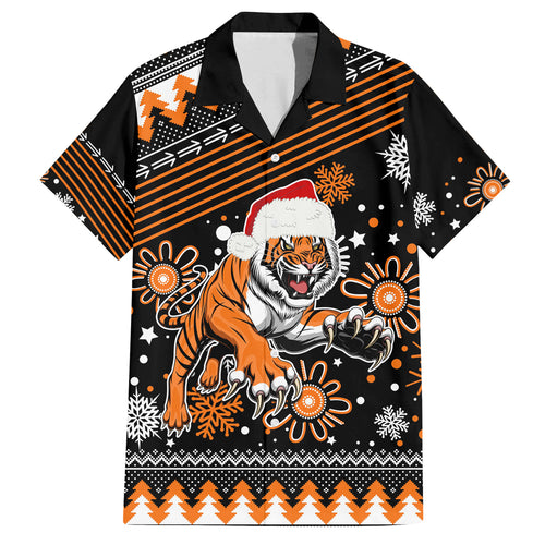 custom-tigers-rugby-family-matching-off-shoulder-short-dress-and-hawaiian-shirt-chirstmas-vibe-2023