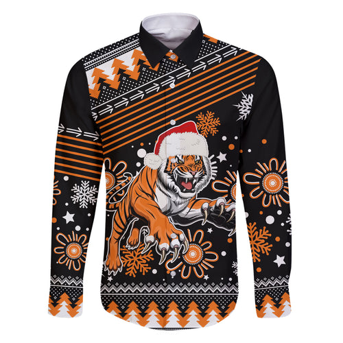 custom-tigers-rugby-family-matching-off-shoulder-short-dress-and-hawaiian-shirt-chirstmas-vibe-2023
