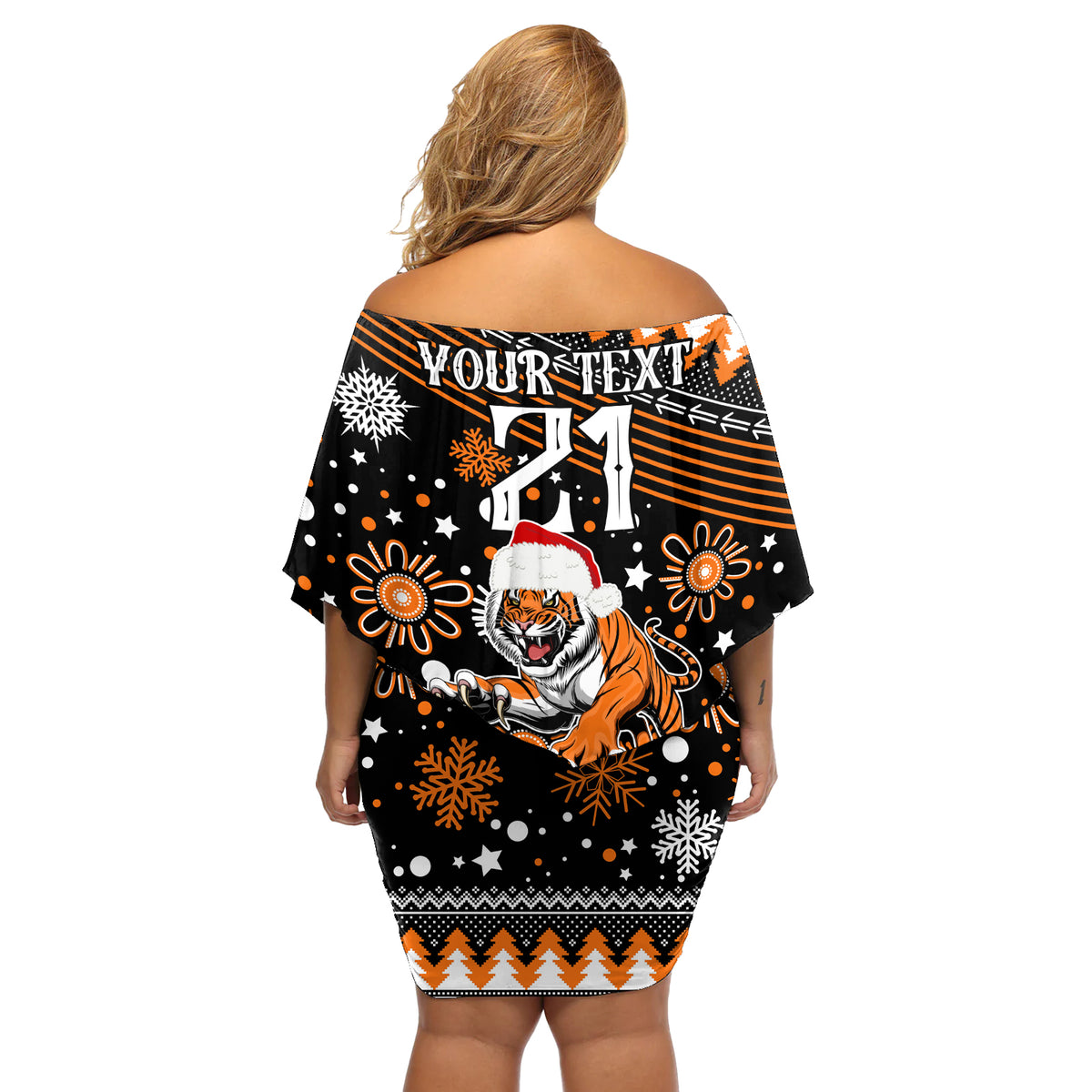 custom-tigers-rugby-off-shoulder-short-dress-chirstmas-vibe-2023