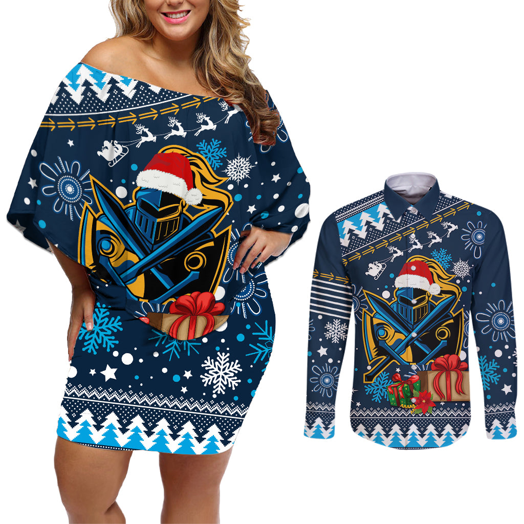 custom-titans-rugby-couples-matching-off-shoulder-short-dress-and-long-sleeve-button-shirt-chirstmas-vibe-2023