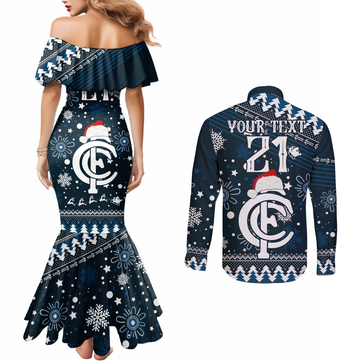 custom-carlton-blues-football-couples-matching-mermaid-dress-and-long-sleeve-button-shirt-christmas-vibe-2023