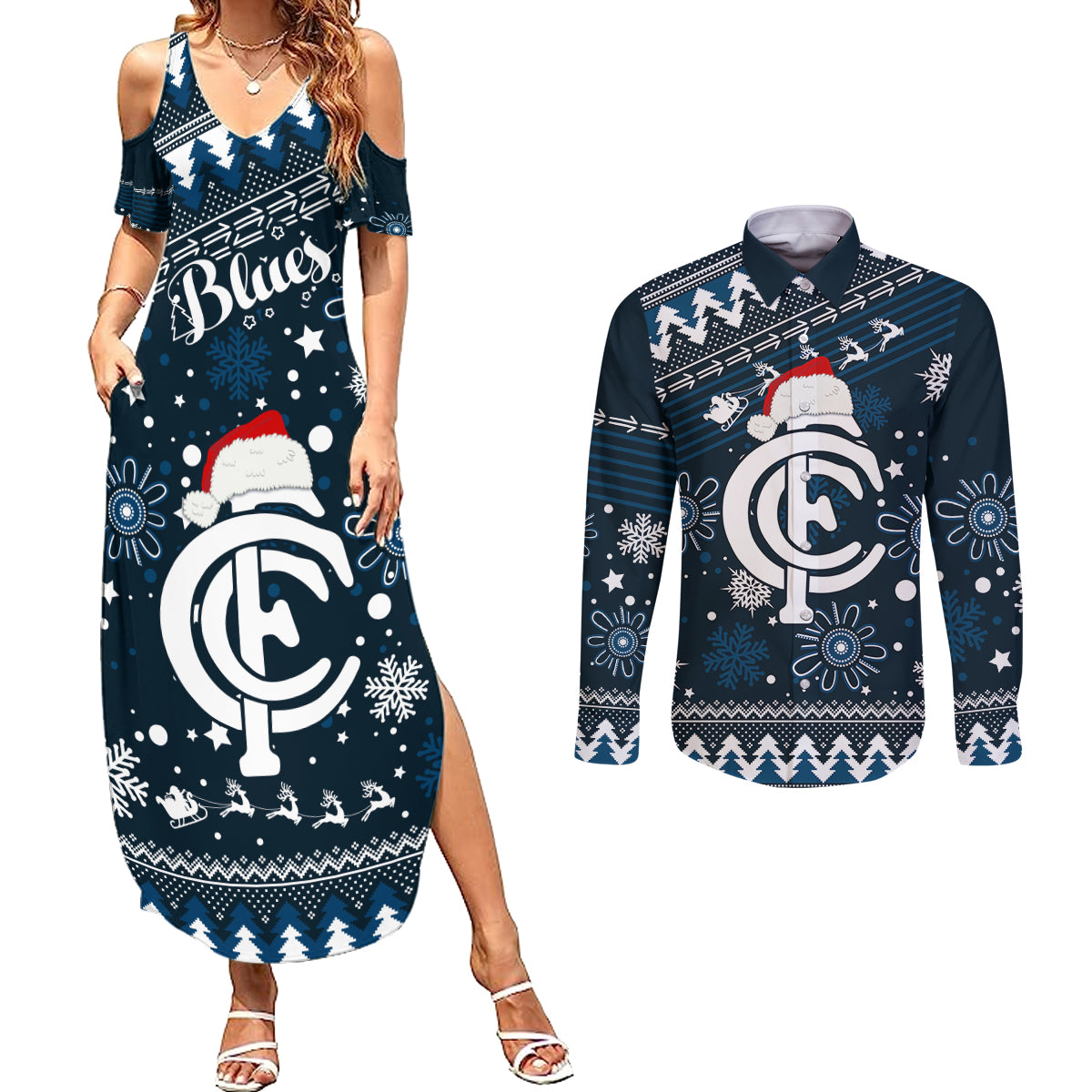 custom-carlton-blues-football-couples-matching-summer-maxi-dress-and-long-sleeve-button-shirt-christmas-vibe-2023