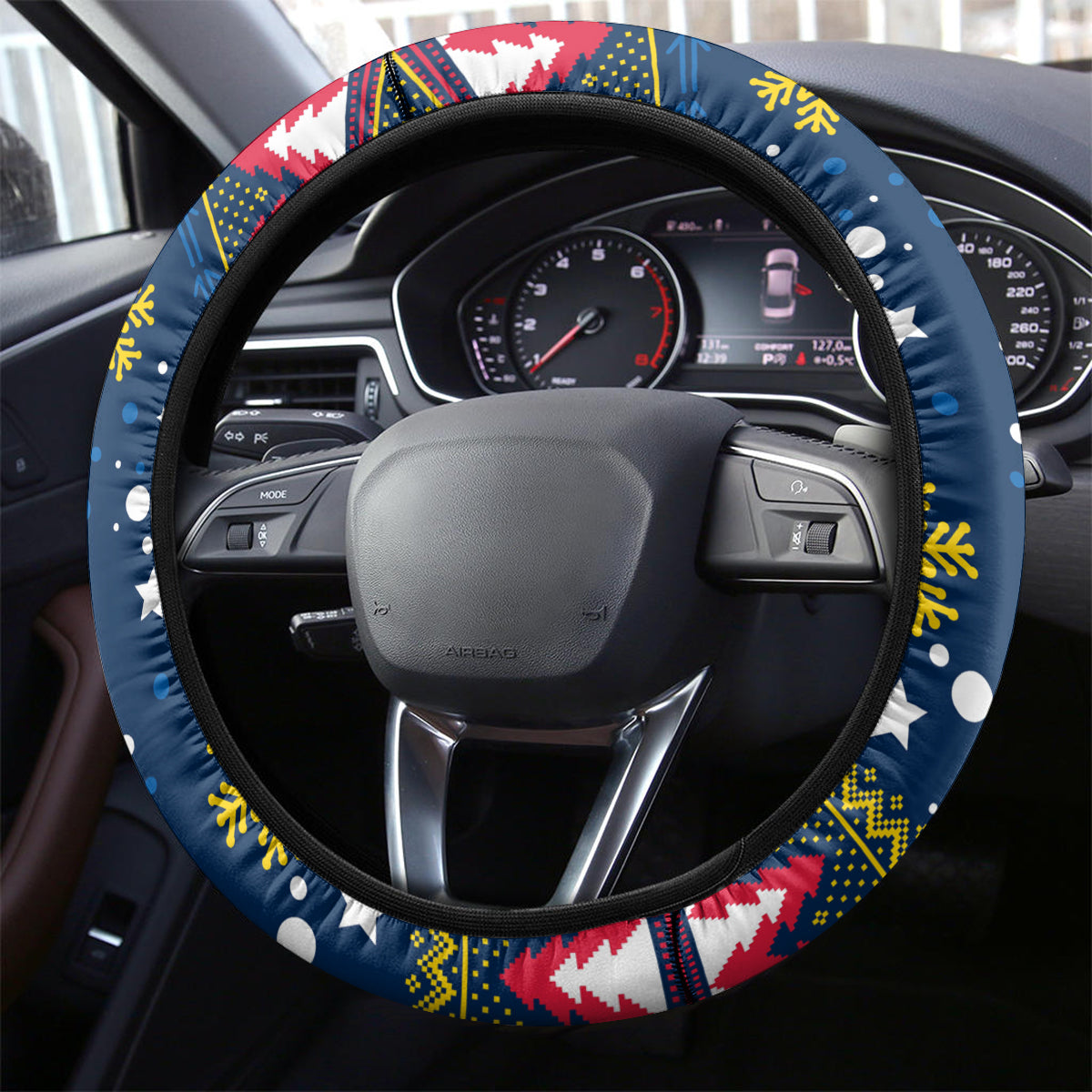 Crows Football Steering Wheel Cover Christmas Vibe 2023