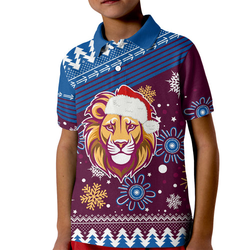 custom-lions-football-kid-polo-shirt-christmas-vibe-2023