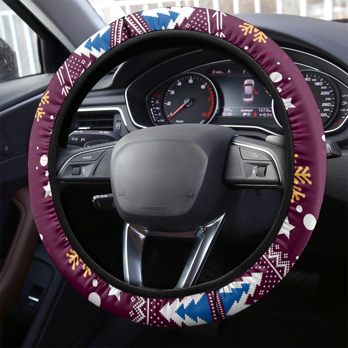 Lions Football Steering Wheel Cover Christmas Vibe 2023