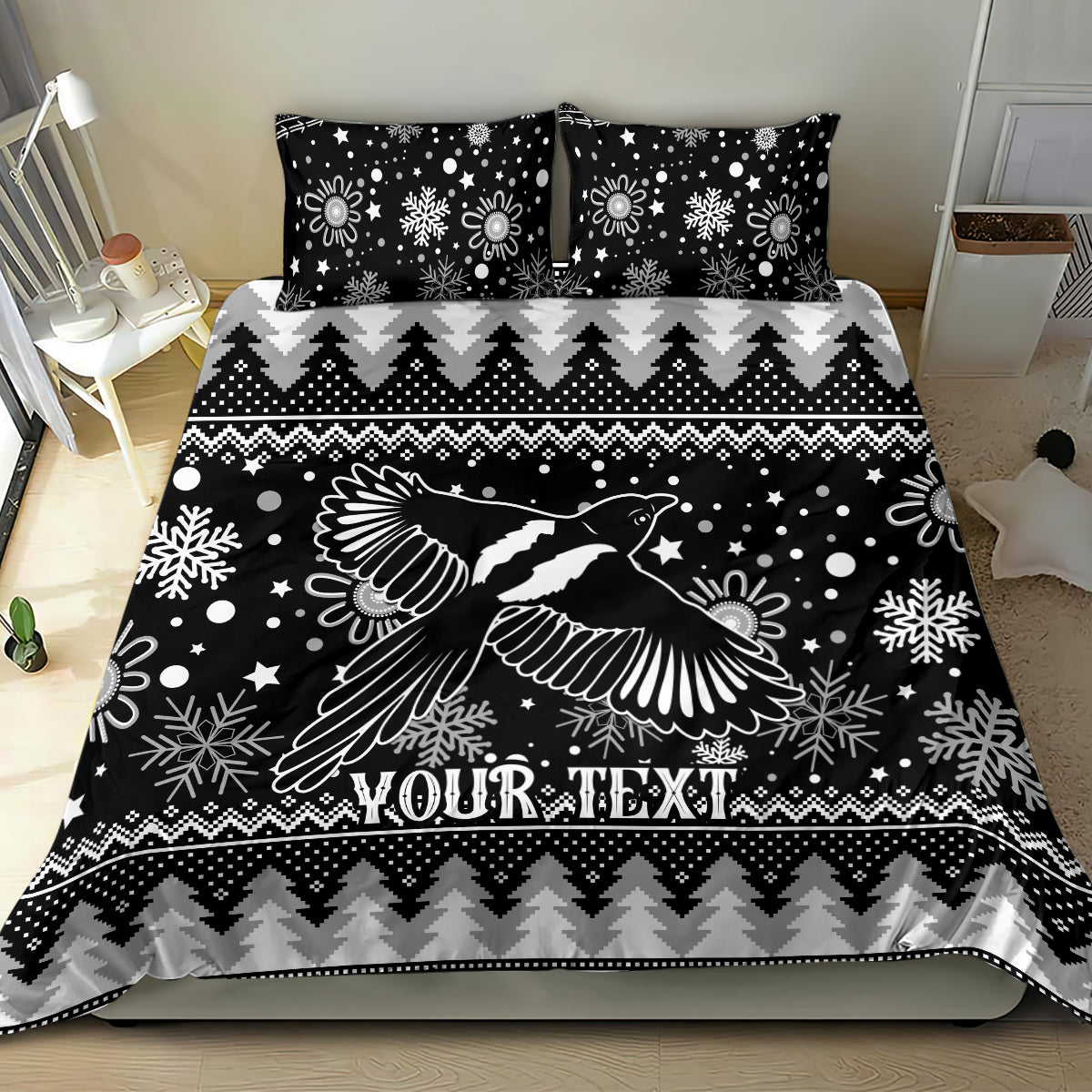 custom-magpies-football-bedding-set-christmas-vibe-2023