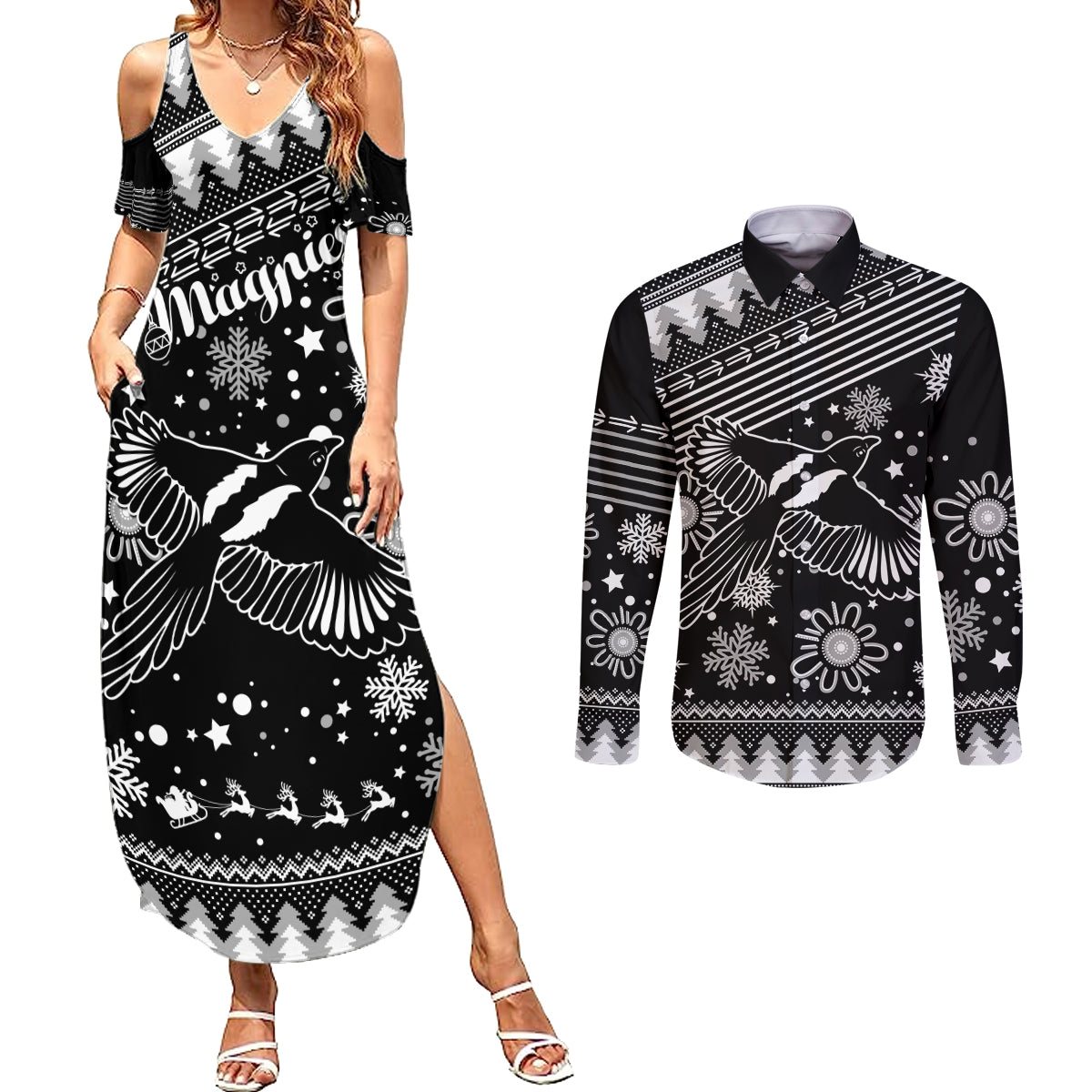 custom-magpies-football-couples-matching-summer-maxi-dress-and-long-sleeve-button-shirt-christmas-vibe-2023