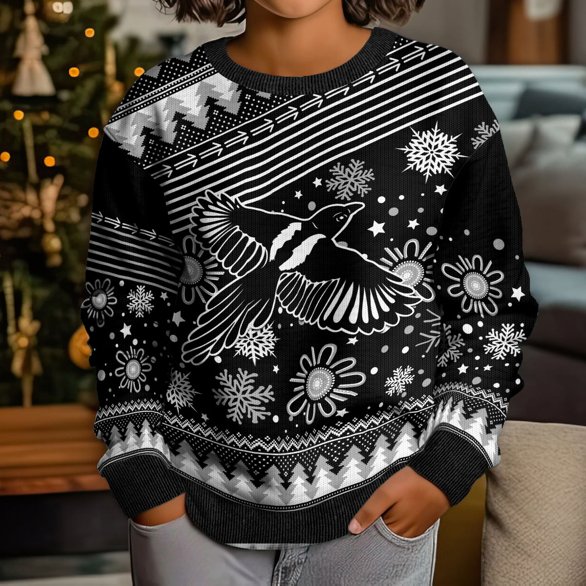 custom-magpies-football-kid-ugly-christmas-sweater-christmas-vibe-2023