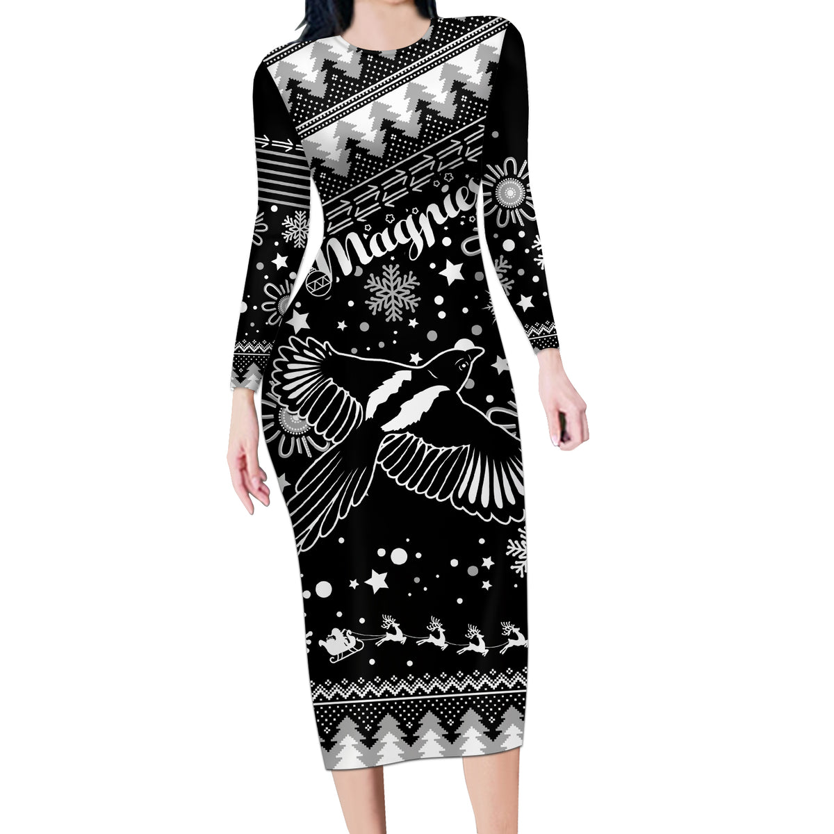 custom-magpies-football-long-sleeve-bodycon-dress-christmas-vibe-2023