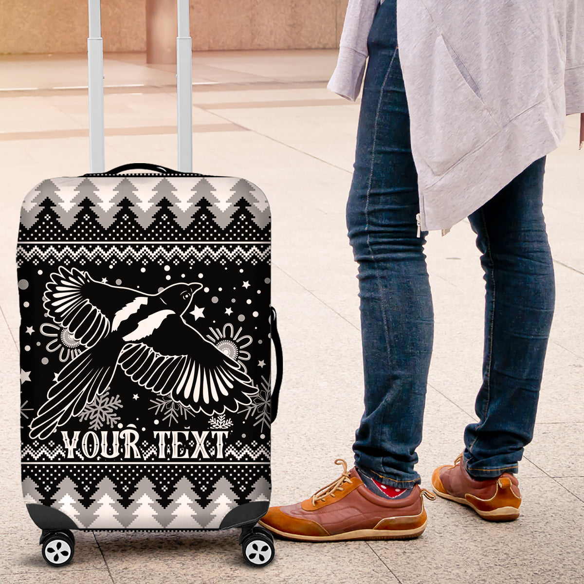 custom-magpies-football-luggage-cover-christmas-vibe-2023